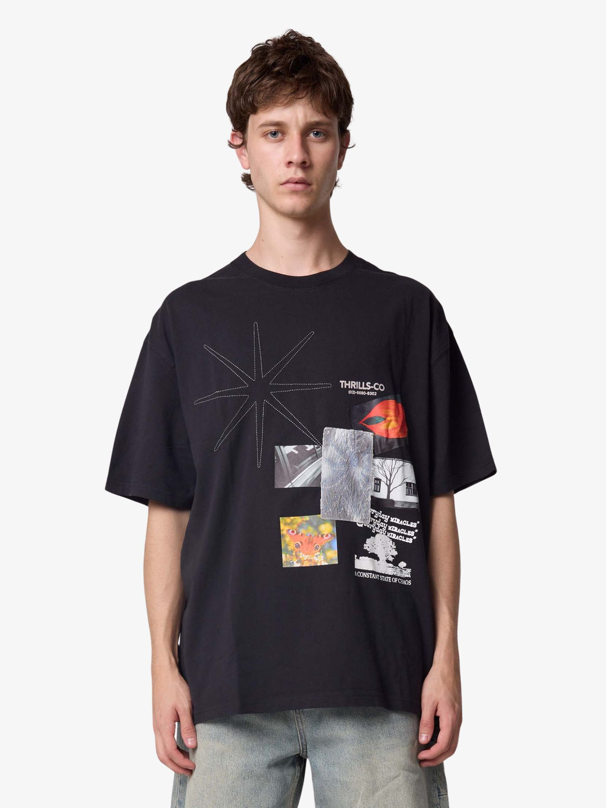 Thrills Everyday Chaos Box Fit Oversize Tee | Washed Black