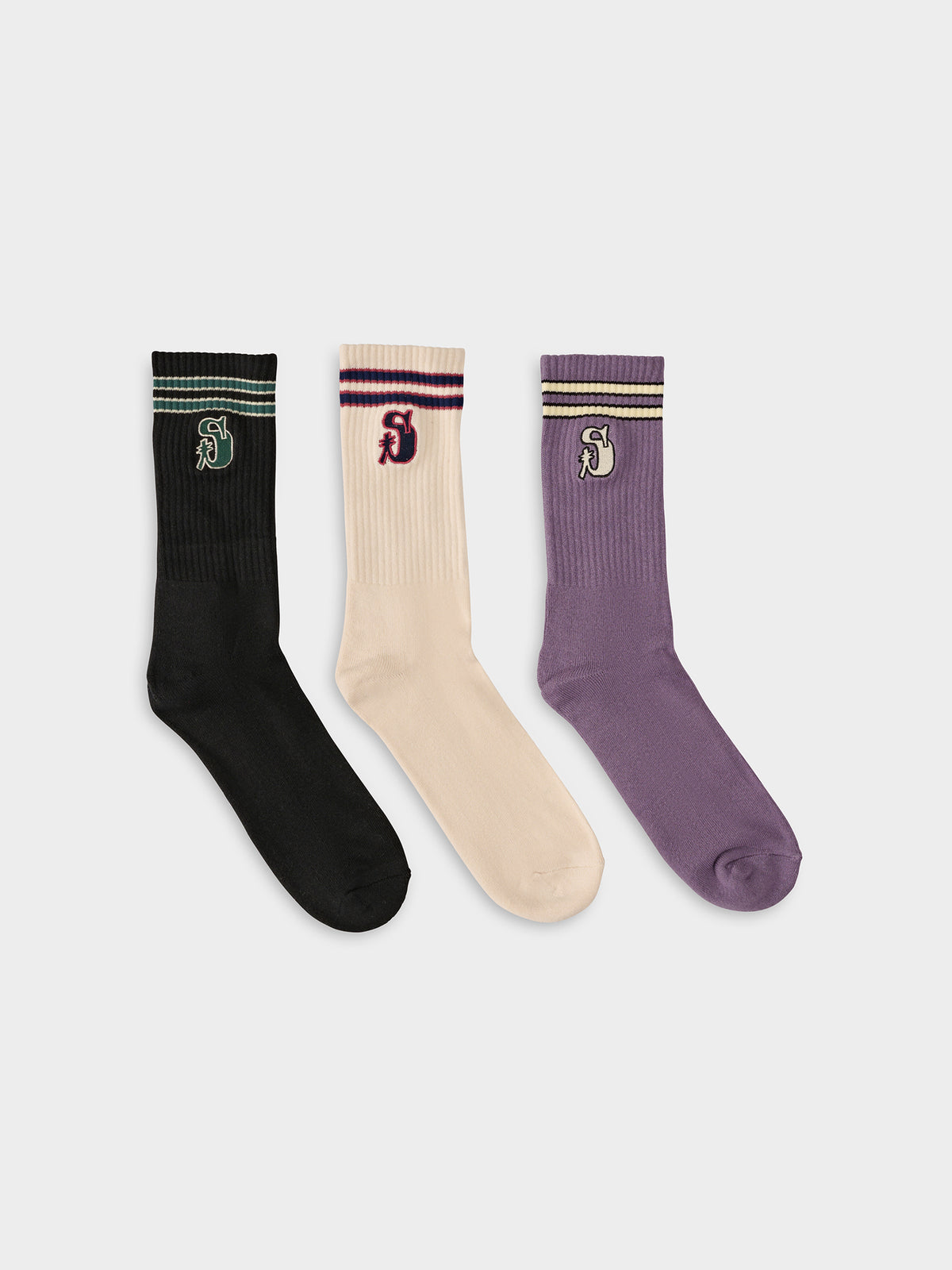 Stussy Big S Stripe Sock 3 Pack | Multi