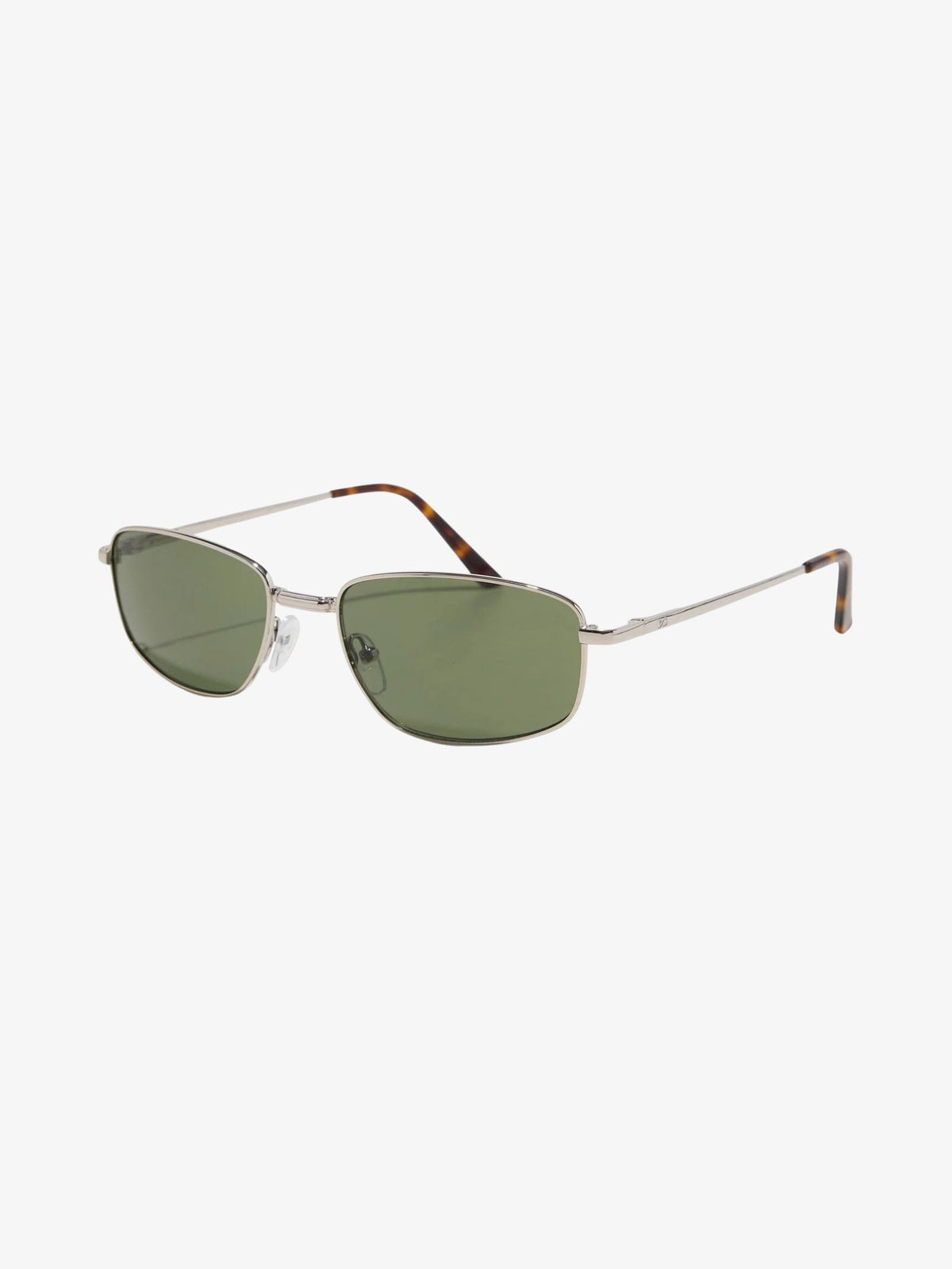 Szade Recycled Lee Sunglasses | Polished Silver / Moss