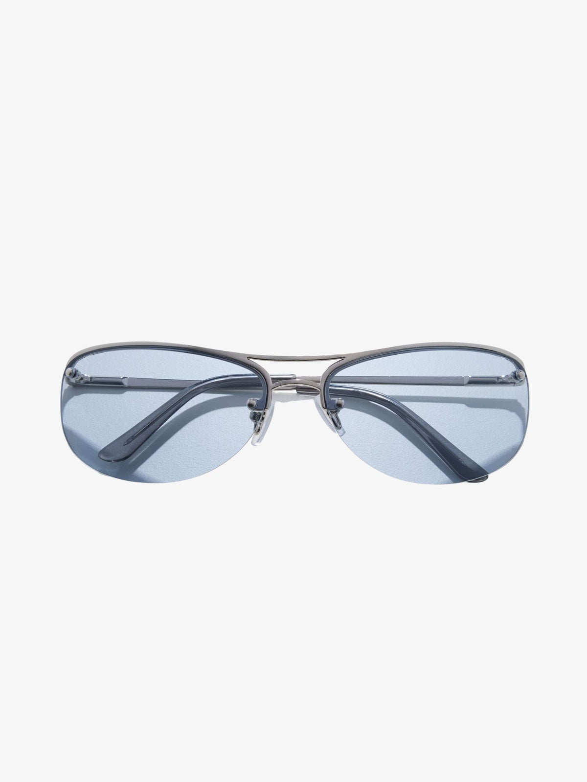 Szade Recycled Slim Sunglasses | Polished Silver Periwinkle