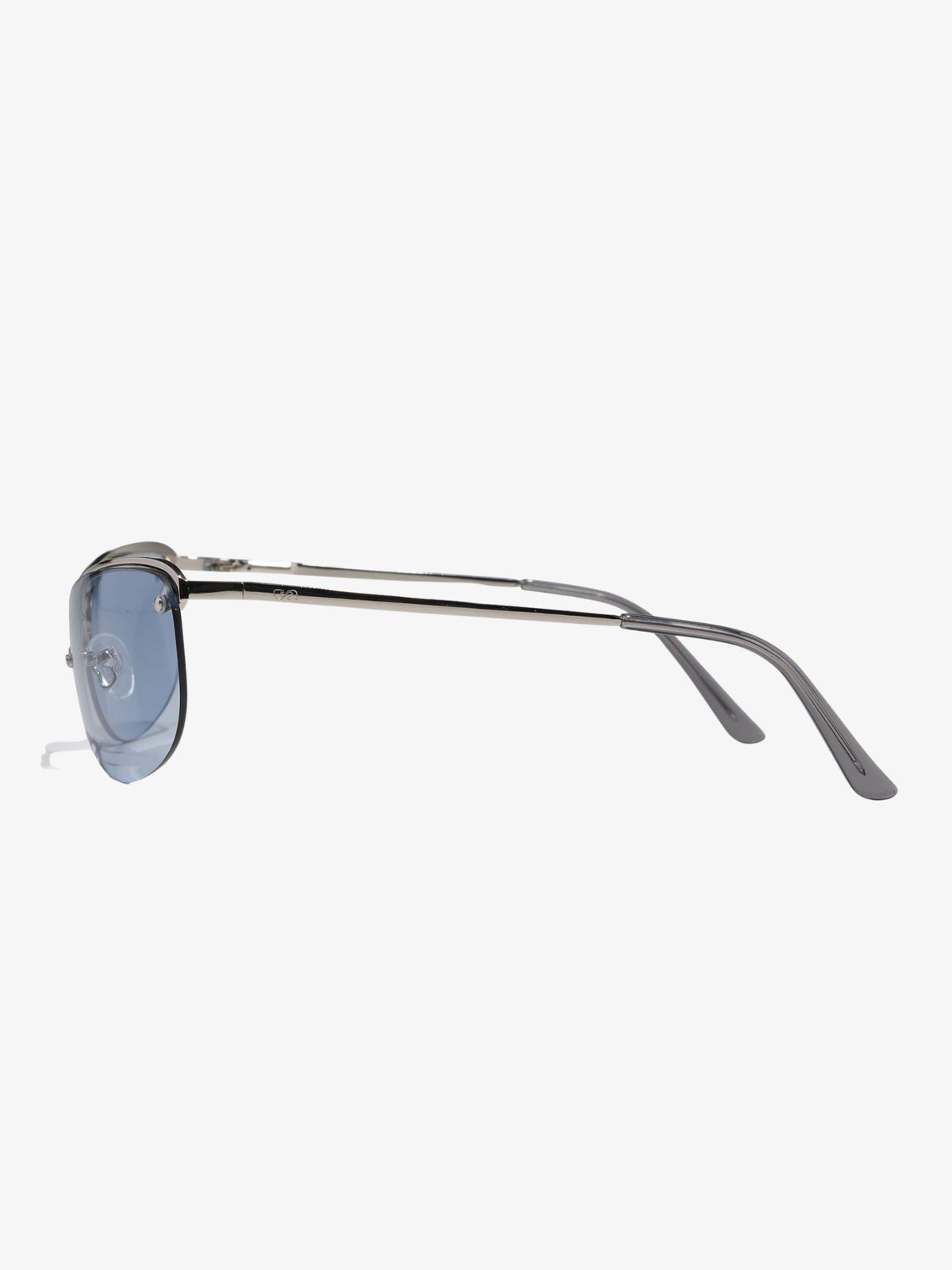 Szade Recycled Slim Sunglasses | Polished Silver Periwinkle