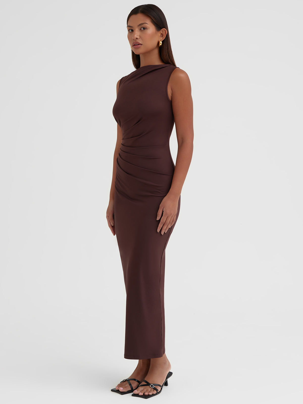 4th & Reckless Tamilda Jersey Dress Chocolate Brown 4th & Reckless Tamilda Jersey Dress Chocolate Brown