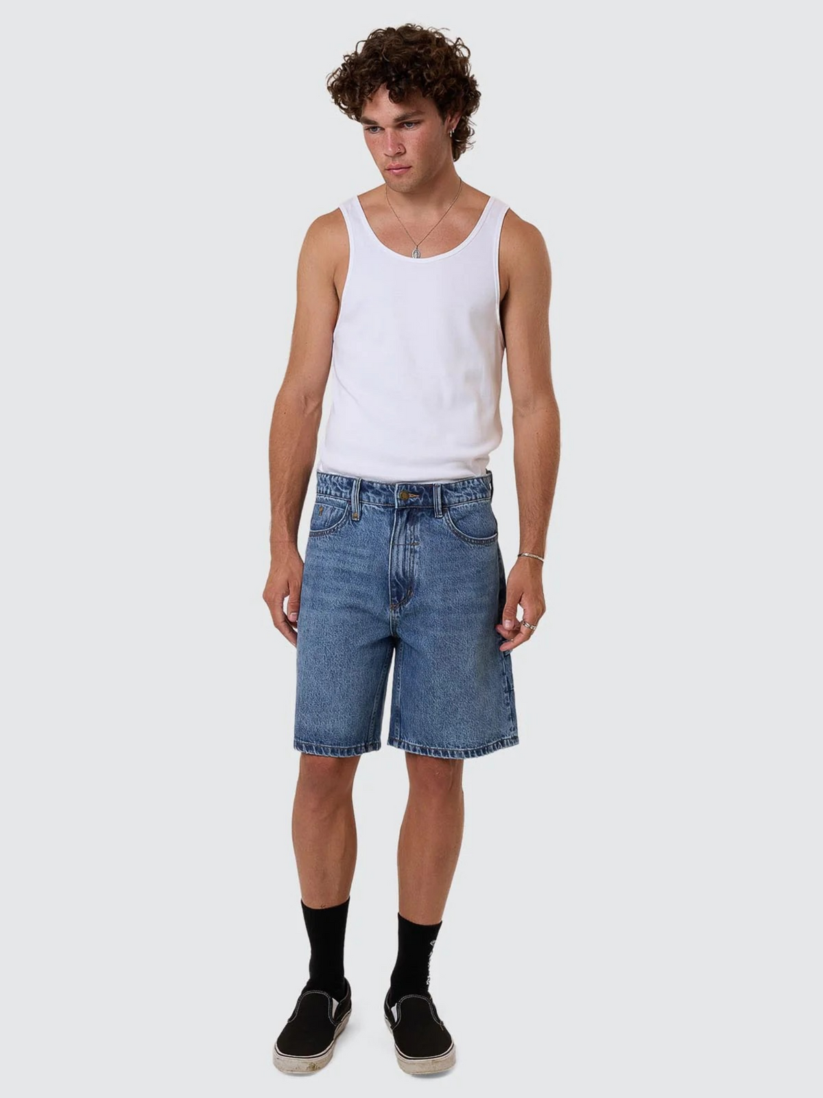 Thrills Slacker Denim Short | Stoned Blues