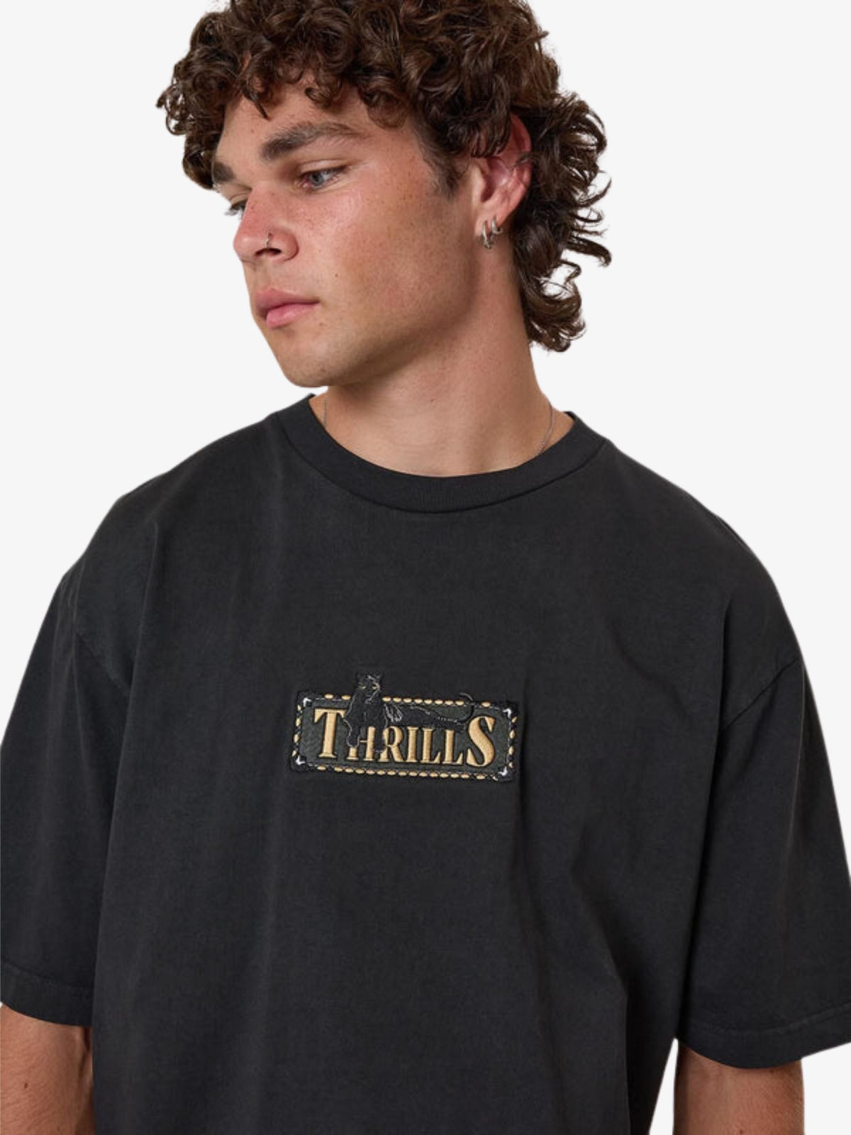 Thrills Pit Stop Oversize Fit Tee | Black