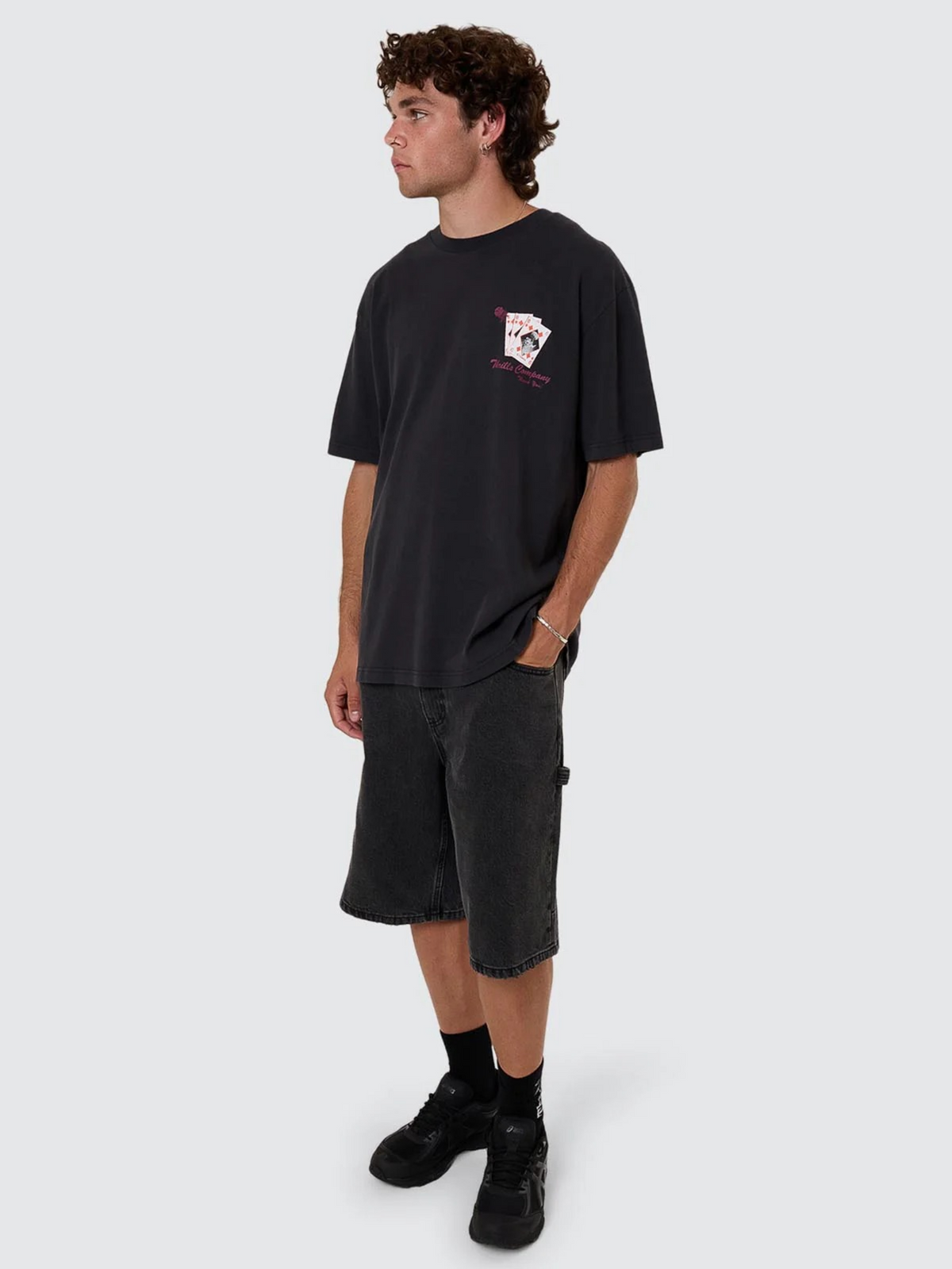 Thrills Appreciation Box Fit Oversize Short Tee | Washed Black