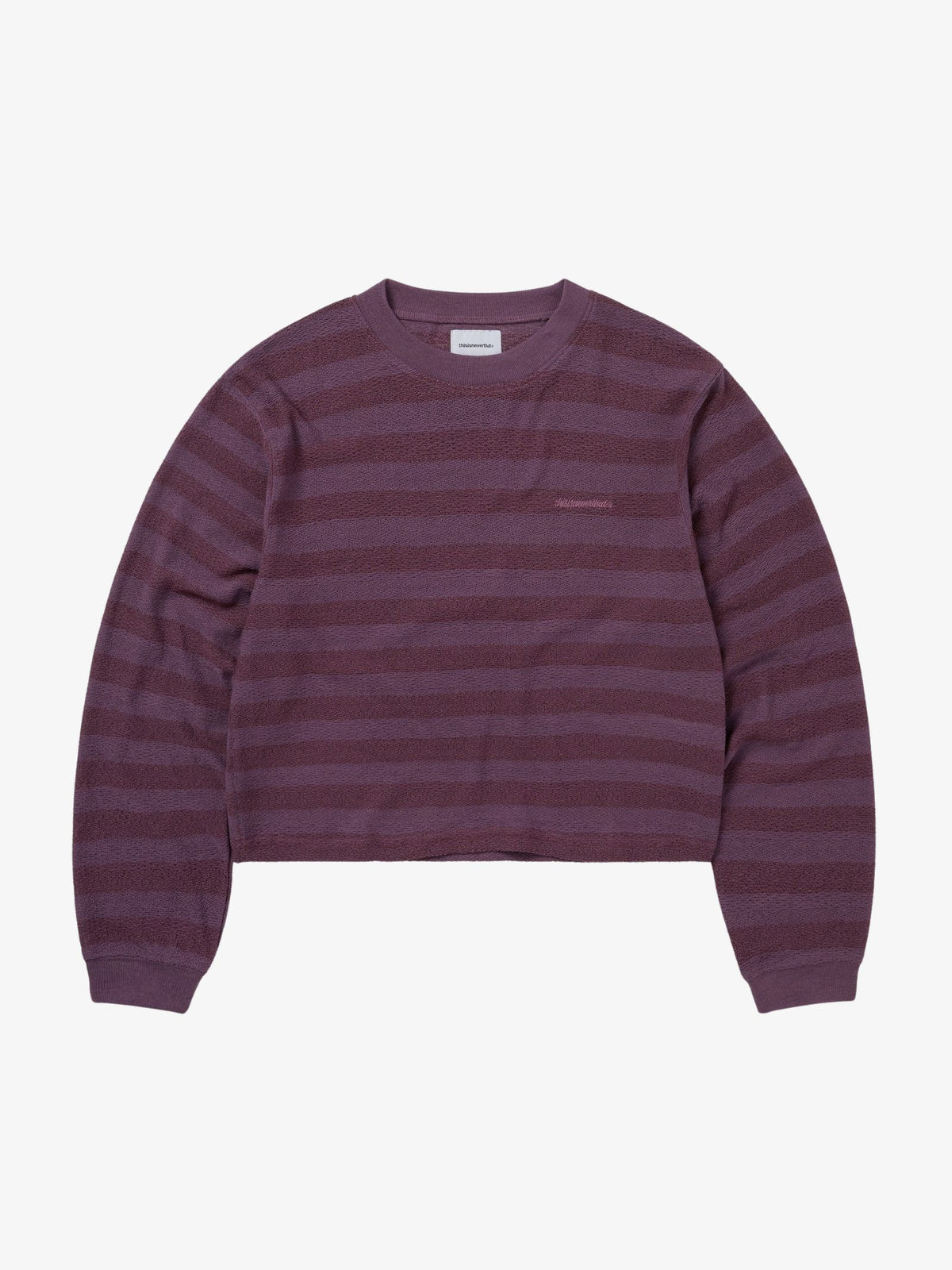 THISISNEVERTHAT Mesh Striped W Crewneck | Dried Rose