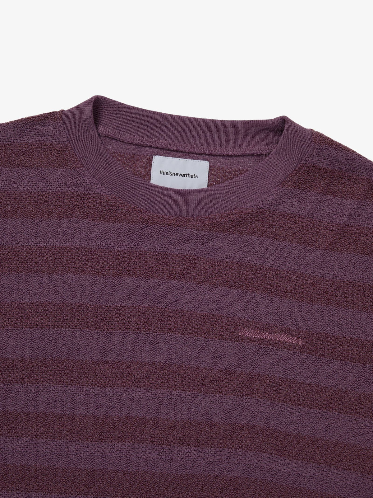 THISISNEVERTHAT Mesh Striped W Crewneck | Dried Rose