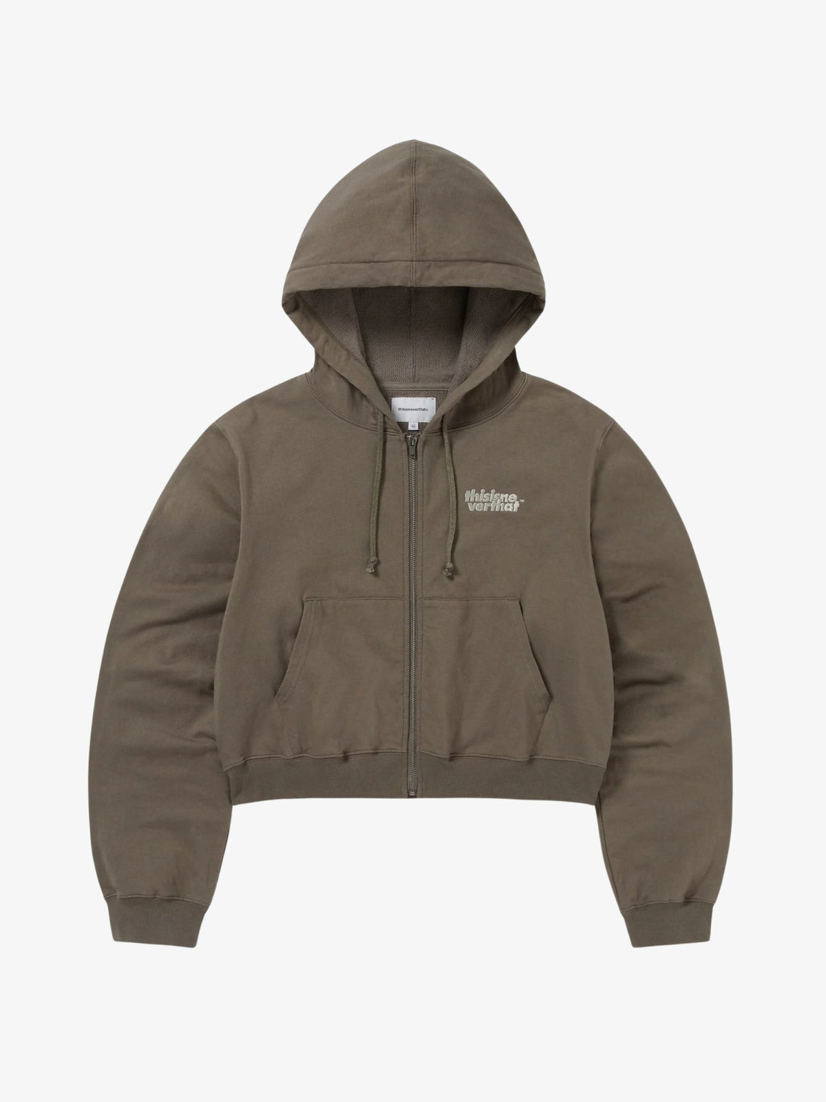 THISISNEVERTHAT Thermal Lt W Zip Up Hoodie | Dark Mocha