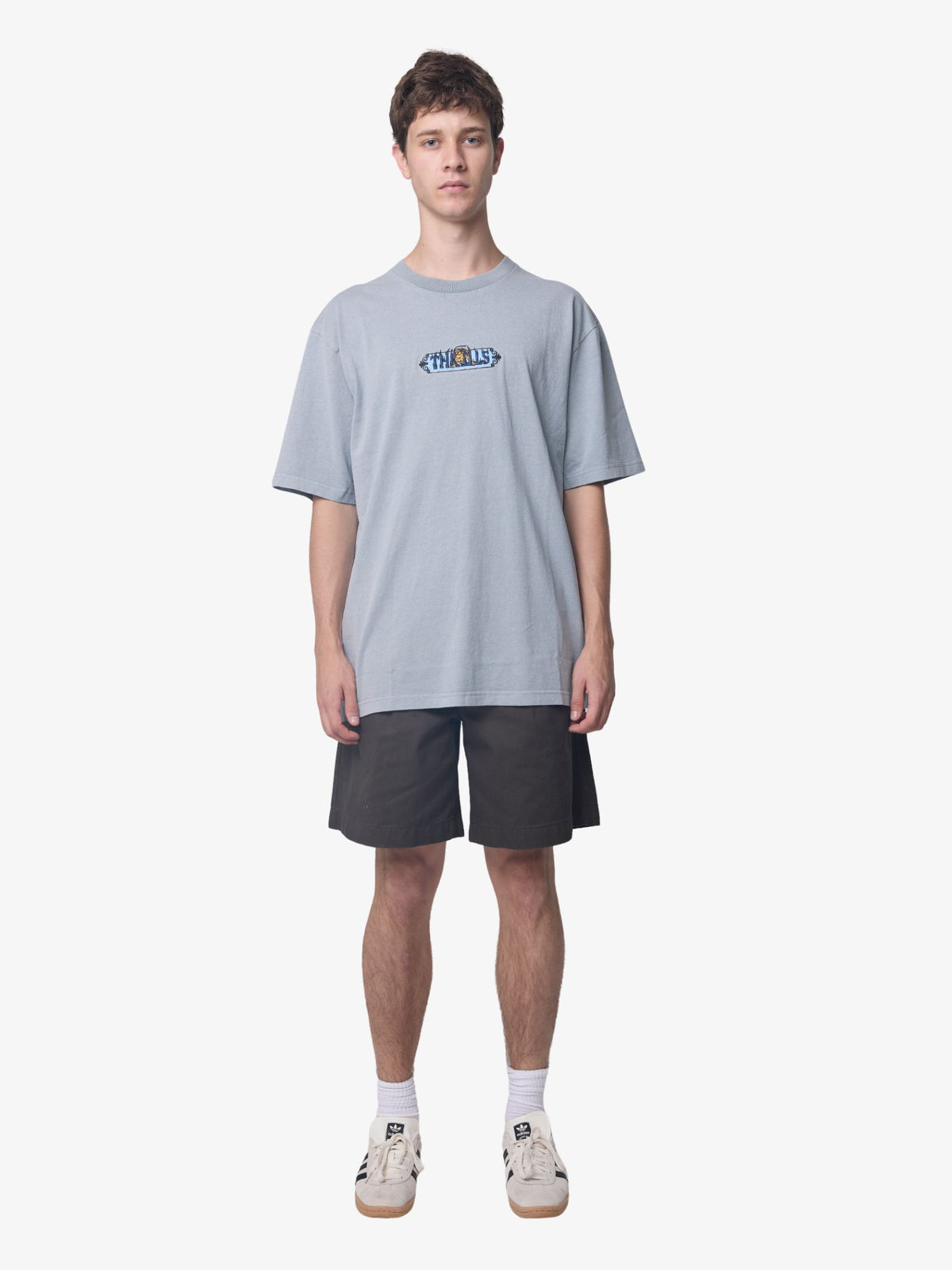 Thrills Eyes In The Grass Oversize Tee | Blue Graphite