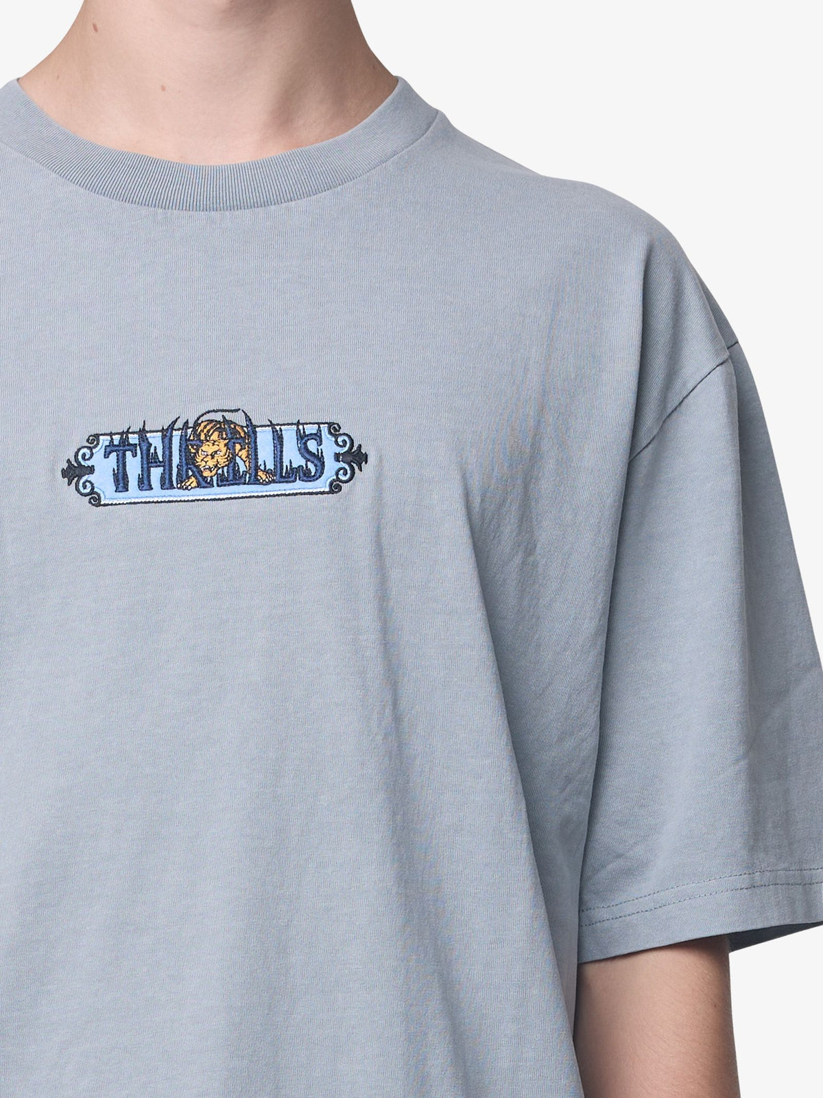 Thrills Eyes In The Grass Oversize Tee | Blue Graphite