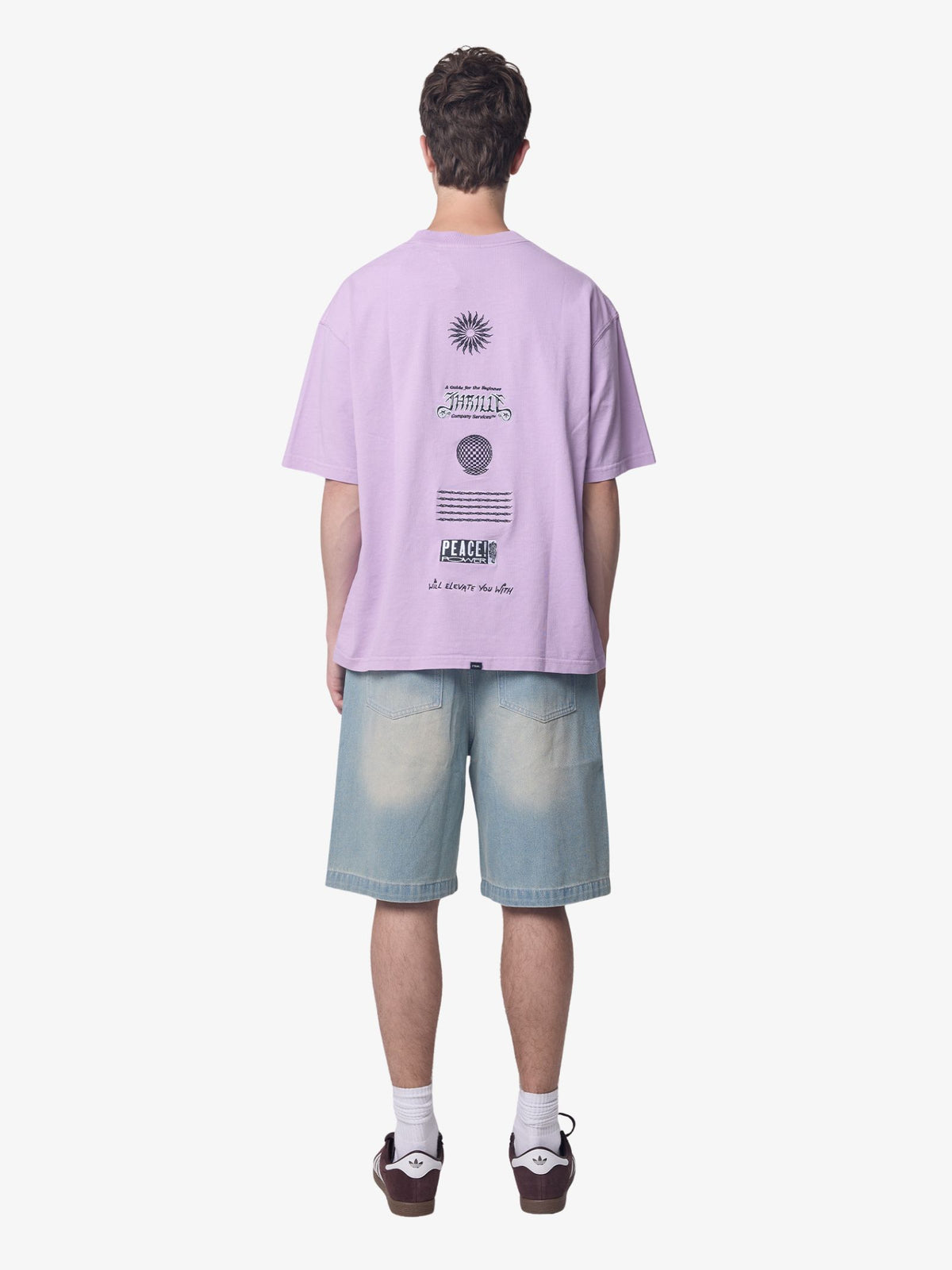 Thrills Peace Power Embro Box Crop Tee | Lupine