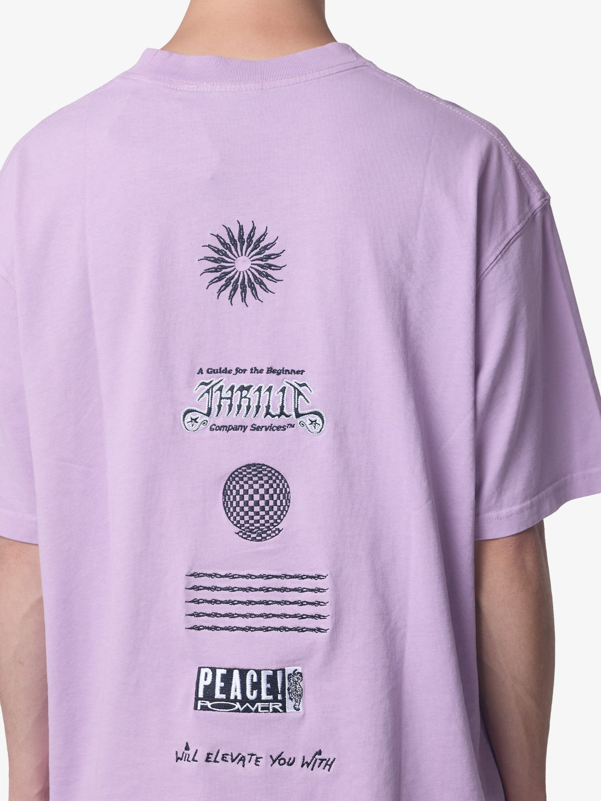 Thrills Peace Power Embro Box Crop Tee | Lupine