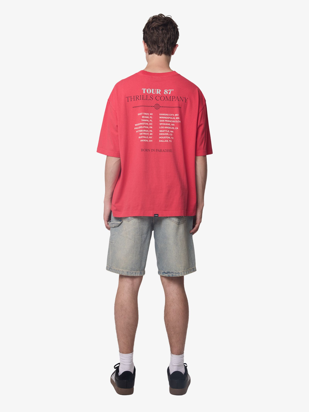 Thrills Metal And Dust Box Crop Tee | Flame Red