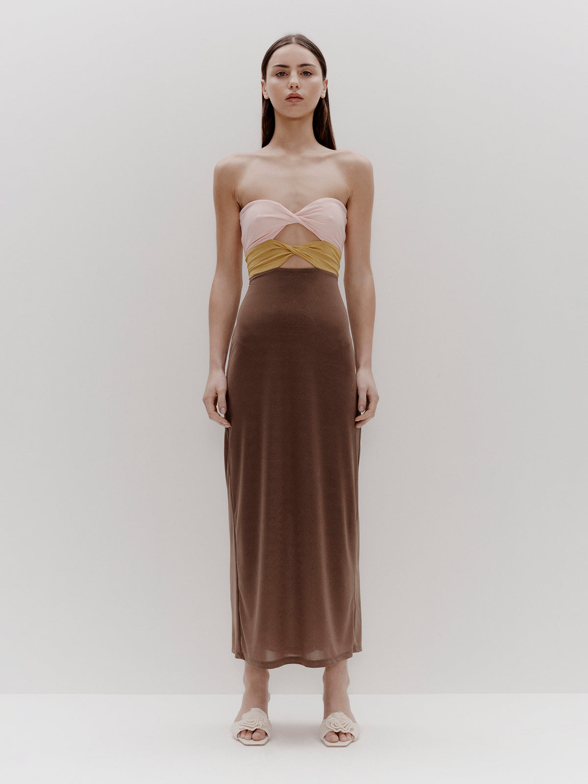 Ownley Twilight Twist Midi Dress | Tri-Tone