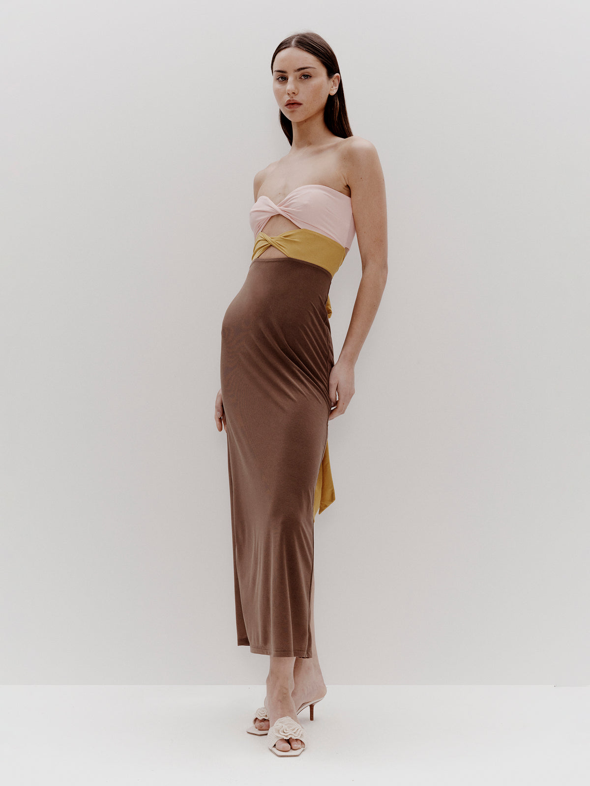 Ownley Twilight Twist Midi Dress | Tri-Tone