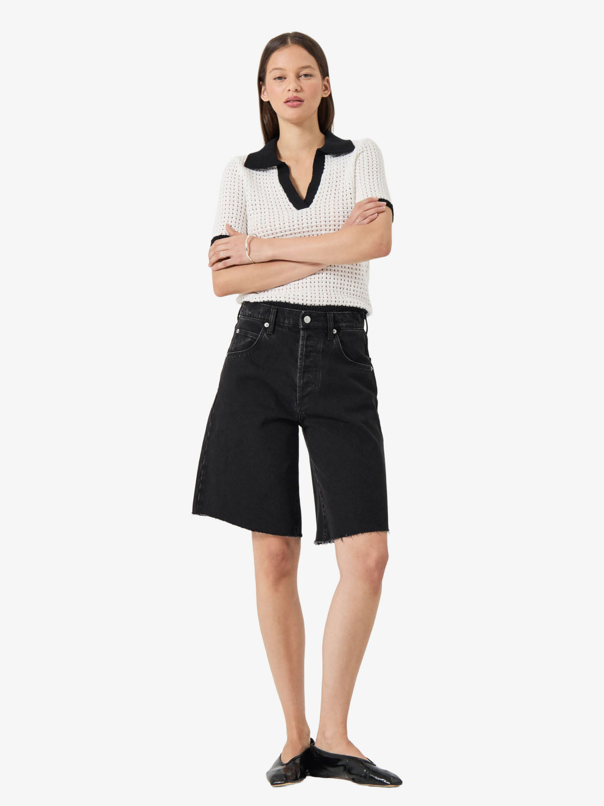 Rollas Charlotte Shorts | Black Overdye