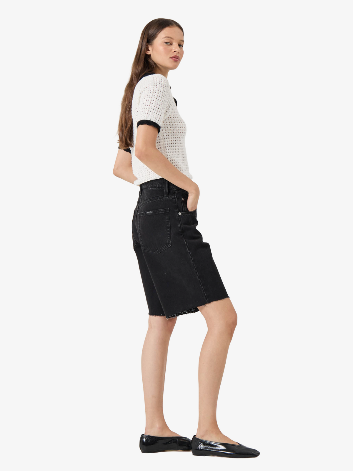 Rollas Charlotte Shorts | Black Overdye
