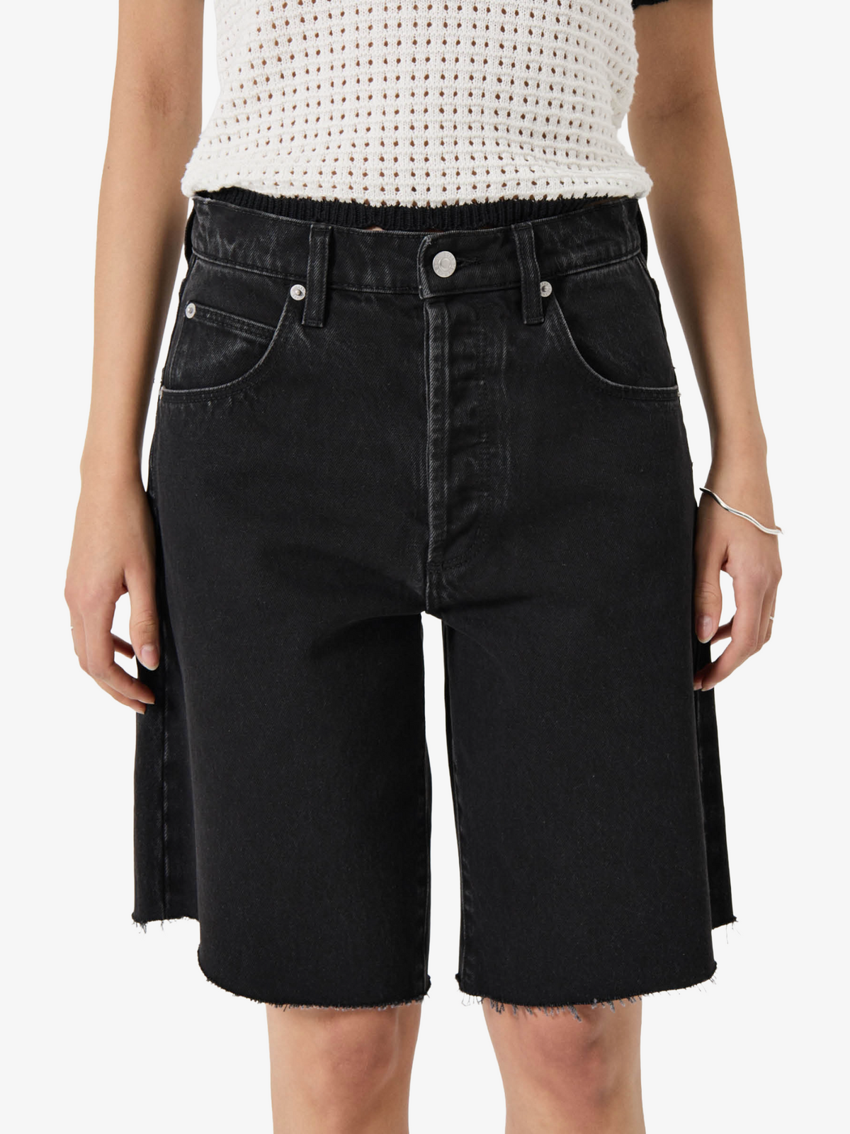 Rollas Charlotte Shorts | Black Overdye