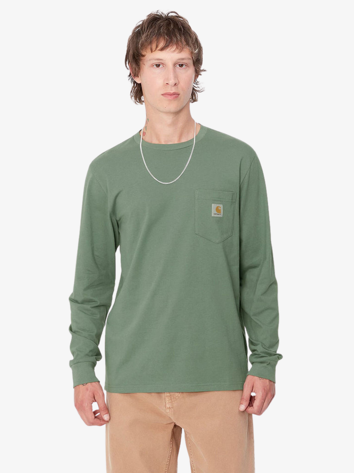 Carhartt Wip Long Sleeve Pocket T-Shirt | Duck Green