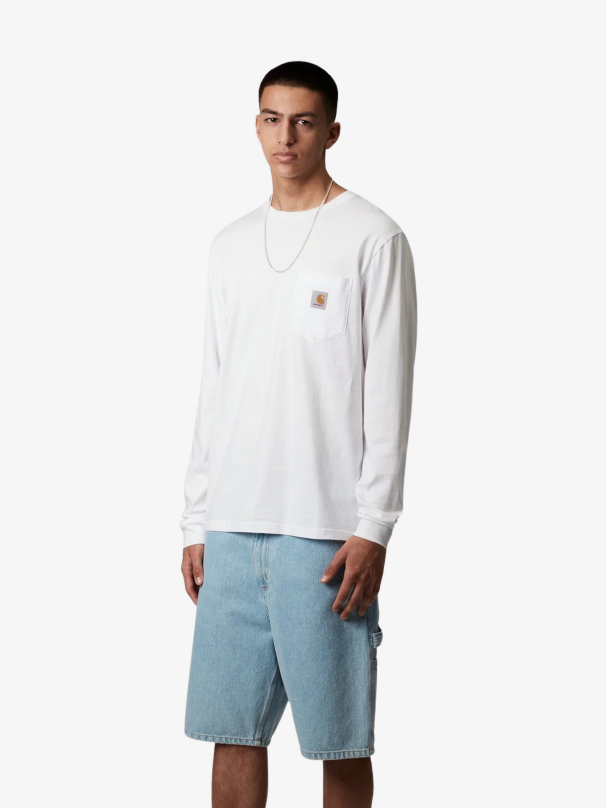 Carhartt Wip Long Sleeve Pocket T-Shirt | White