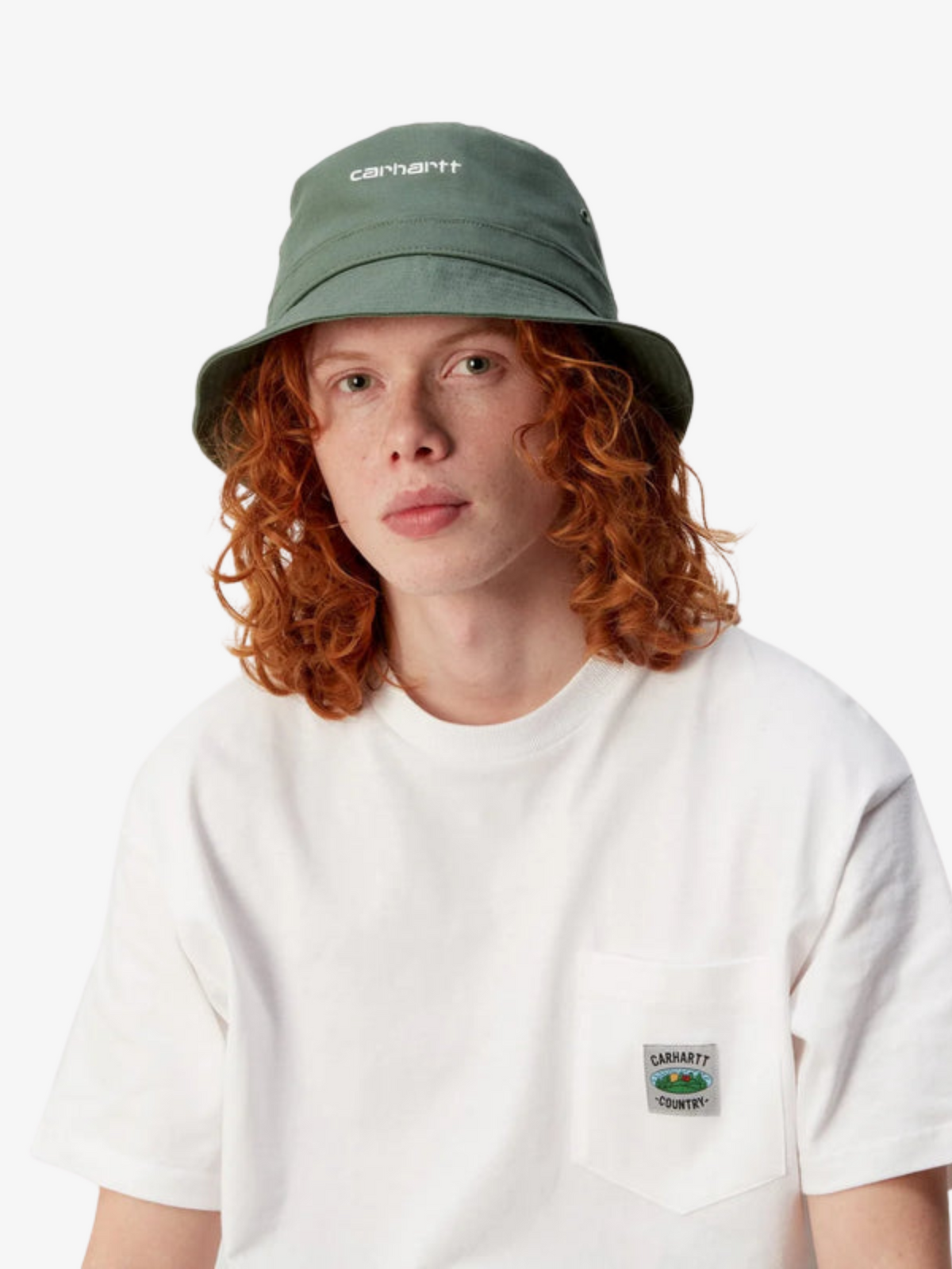Carhartt Wip Script Bucket Hat | Park/White