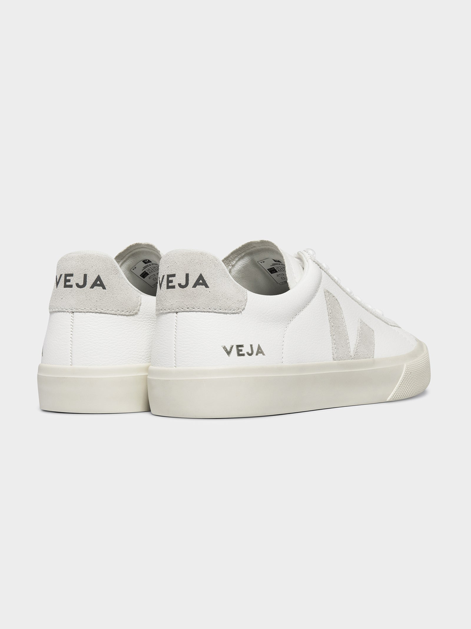 Unisex Campo Leather Sneakers in White & Beige