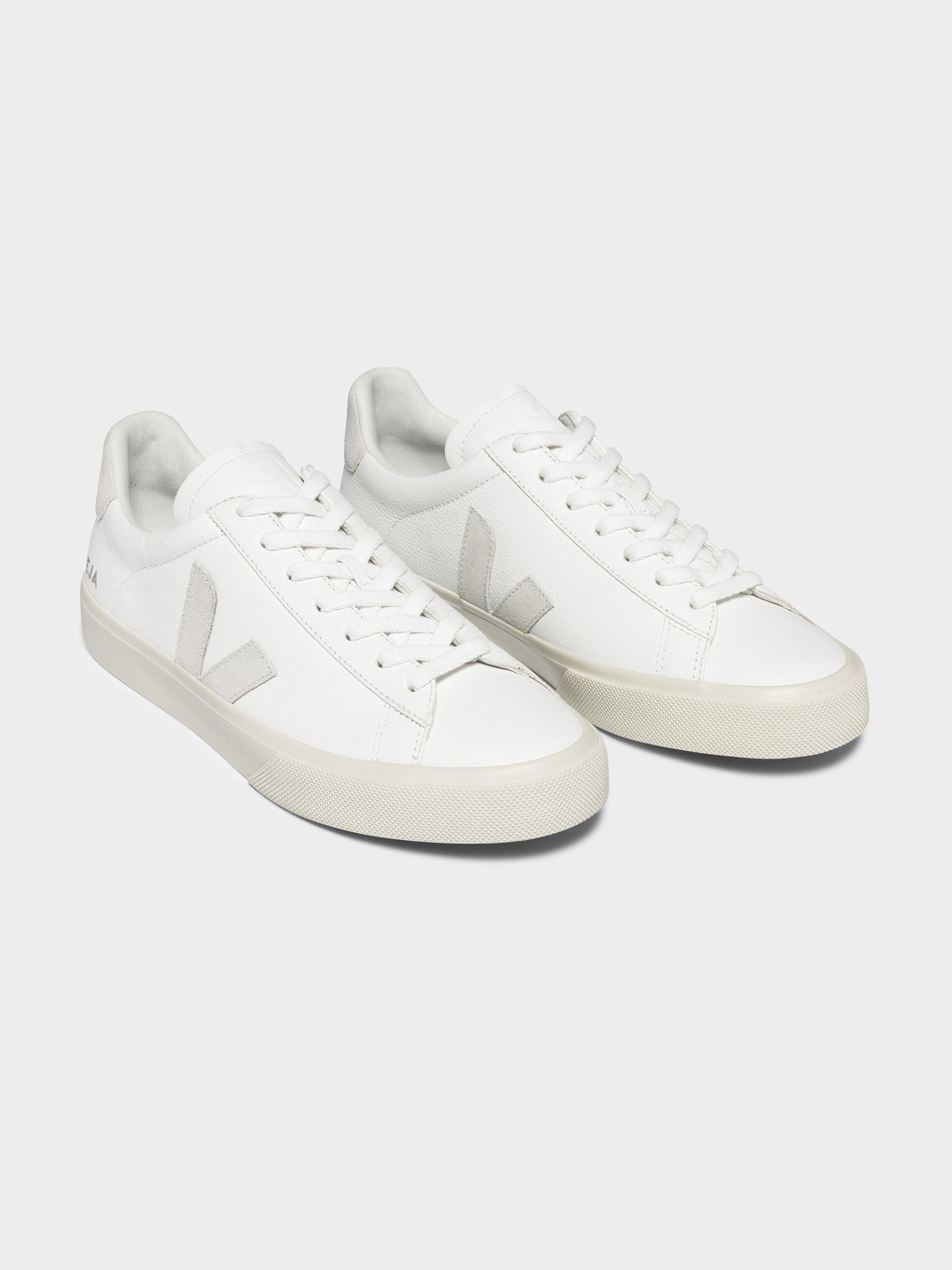 Unisex Campo Leather Sneakers in White & Beige