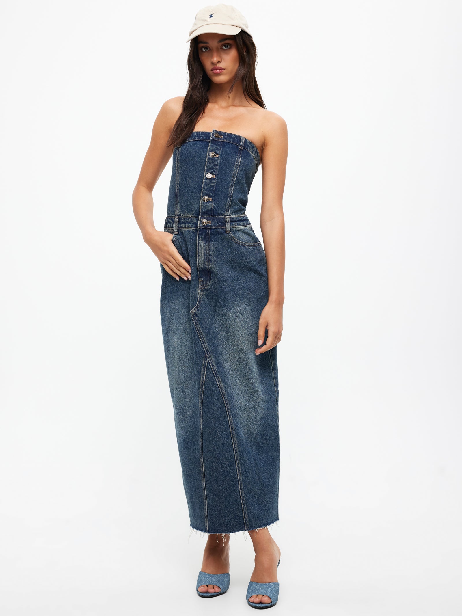 Gaspar Luna denim dress blue