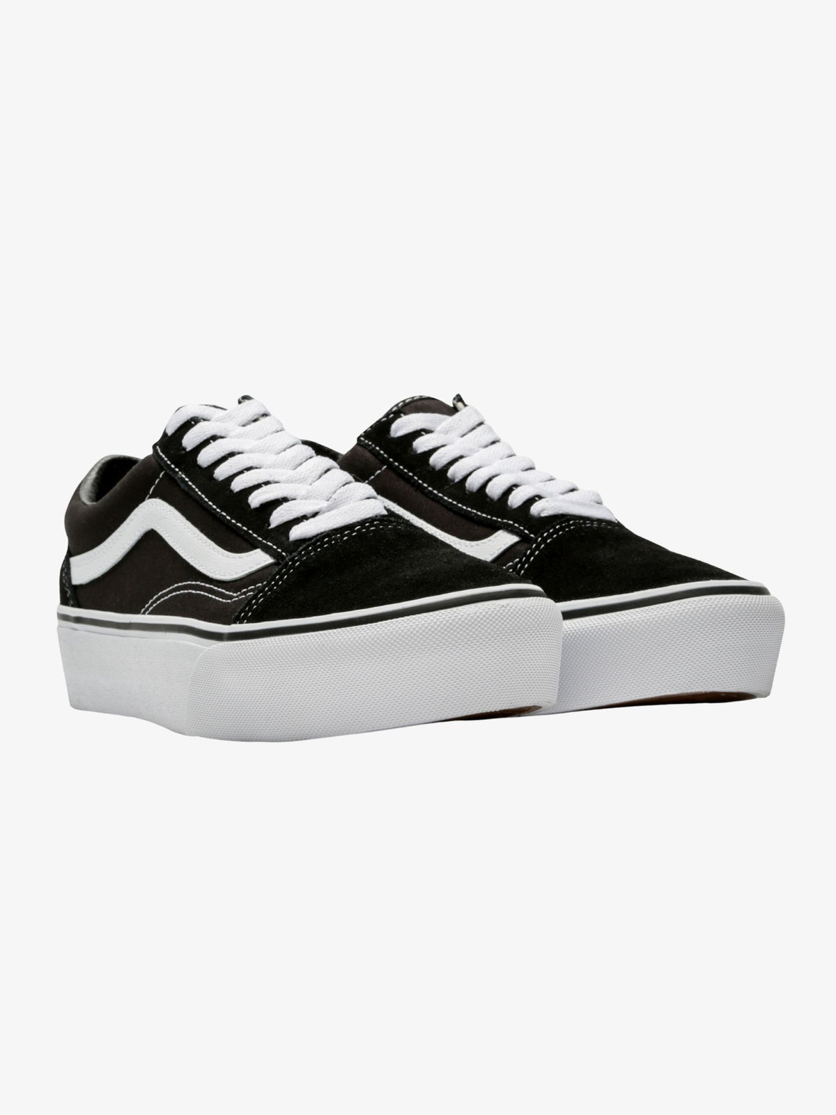 Vans Womens Old Skool Platform Sneakers | Black/White