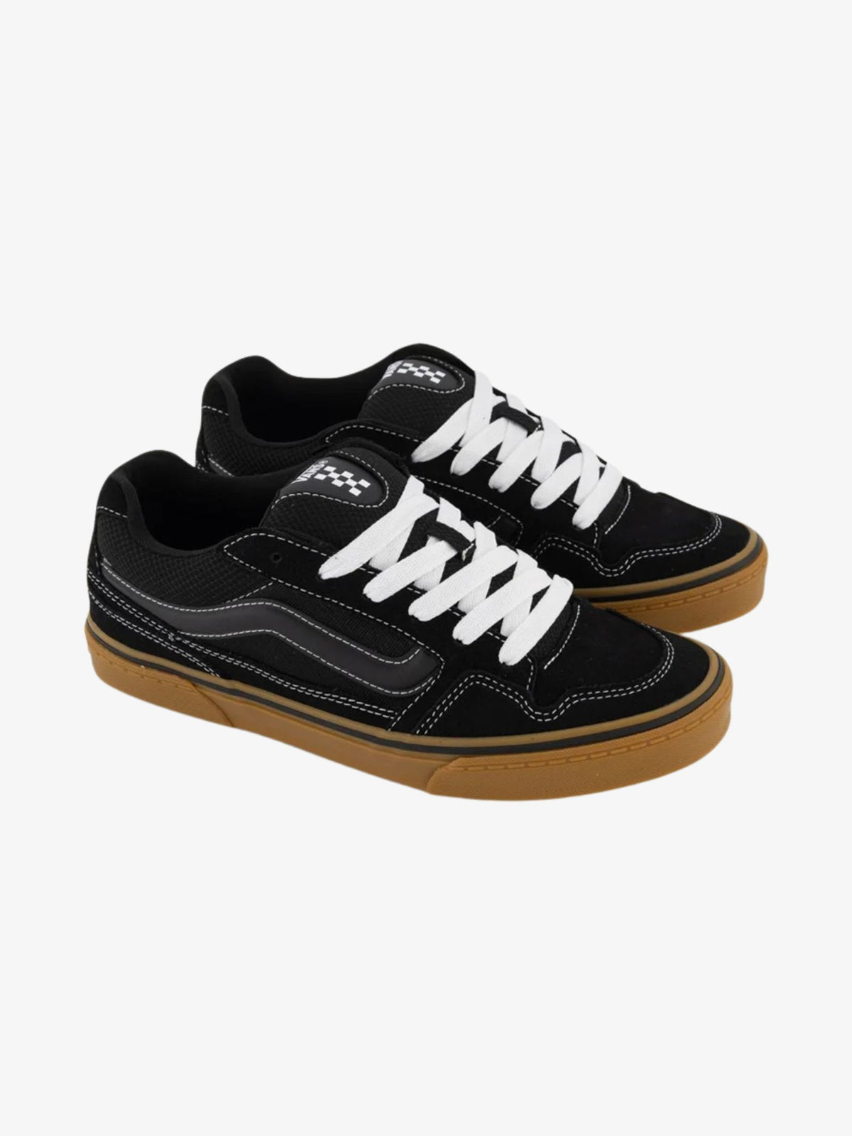 Vans Caldrone Suede Shoes | Suede Mesh Black/Gum