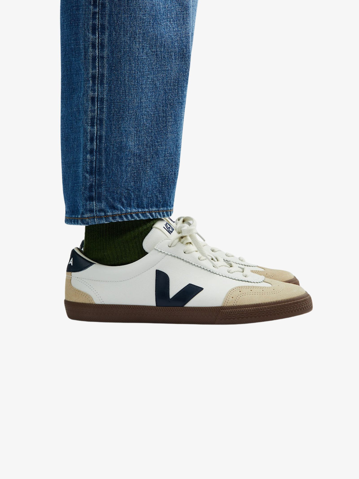 Veja Unisex Volley Leather Shoes | White Nautico Bark