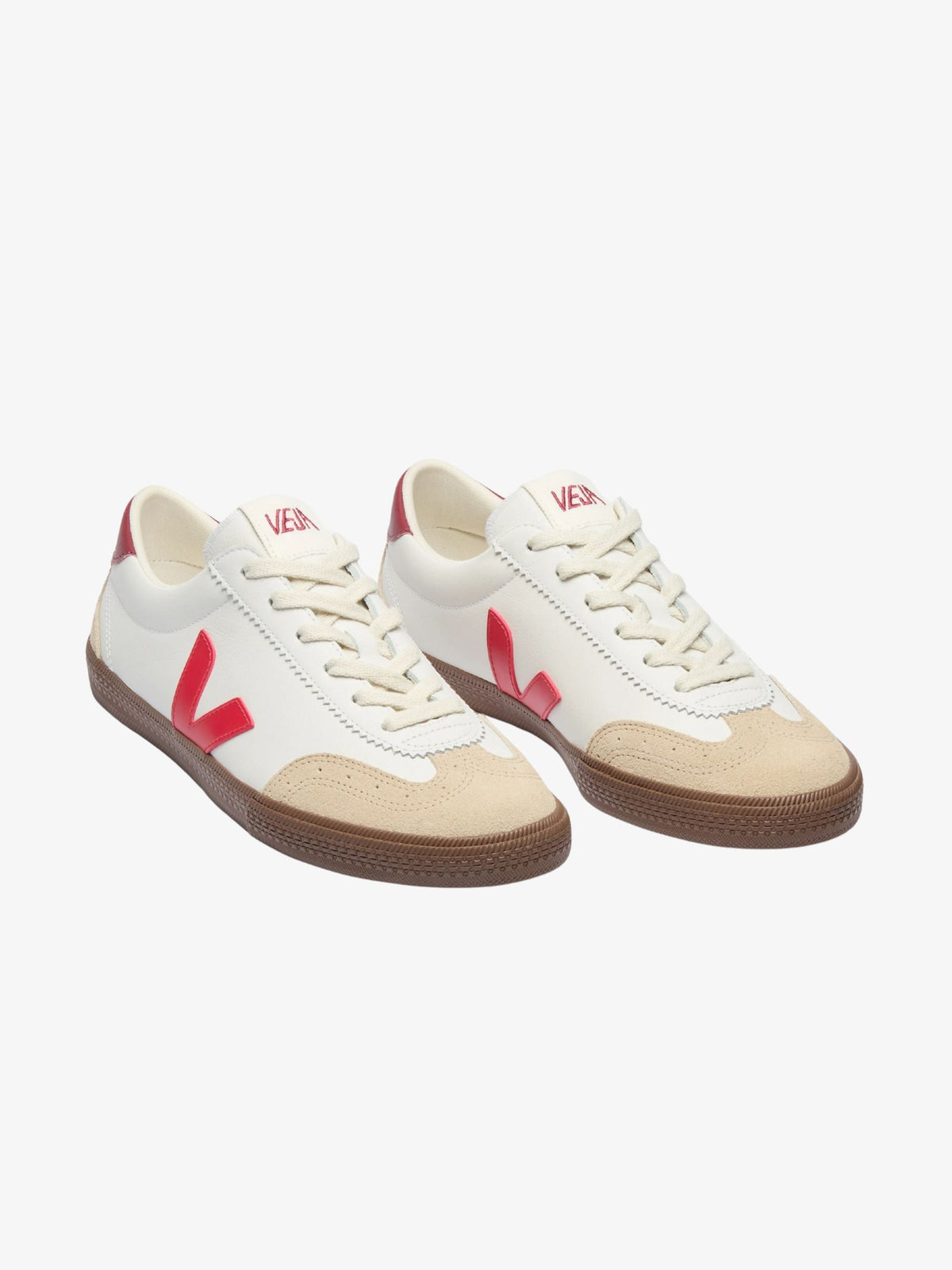 Veja Unisex Volley Leather Shoes | White Pekin Bark
