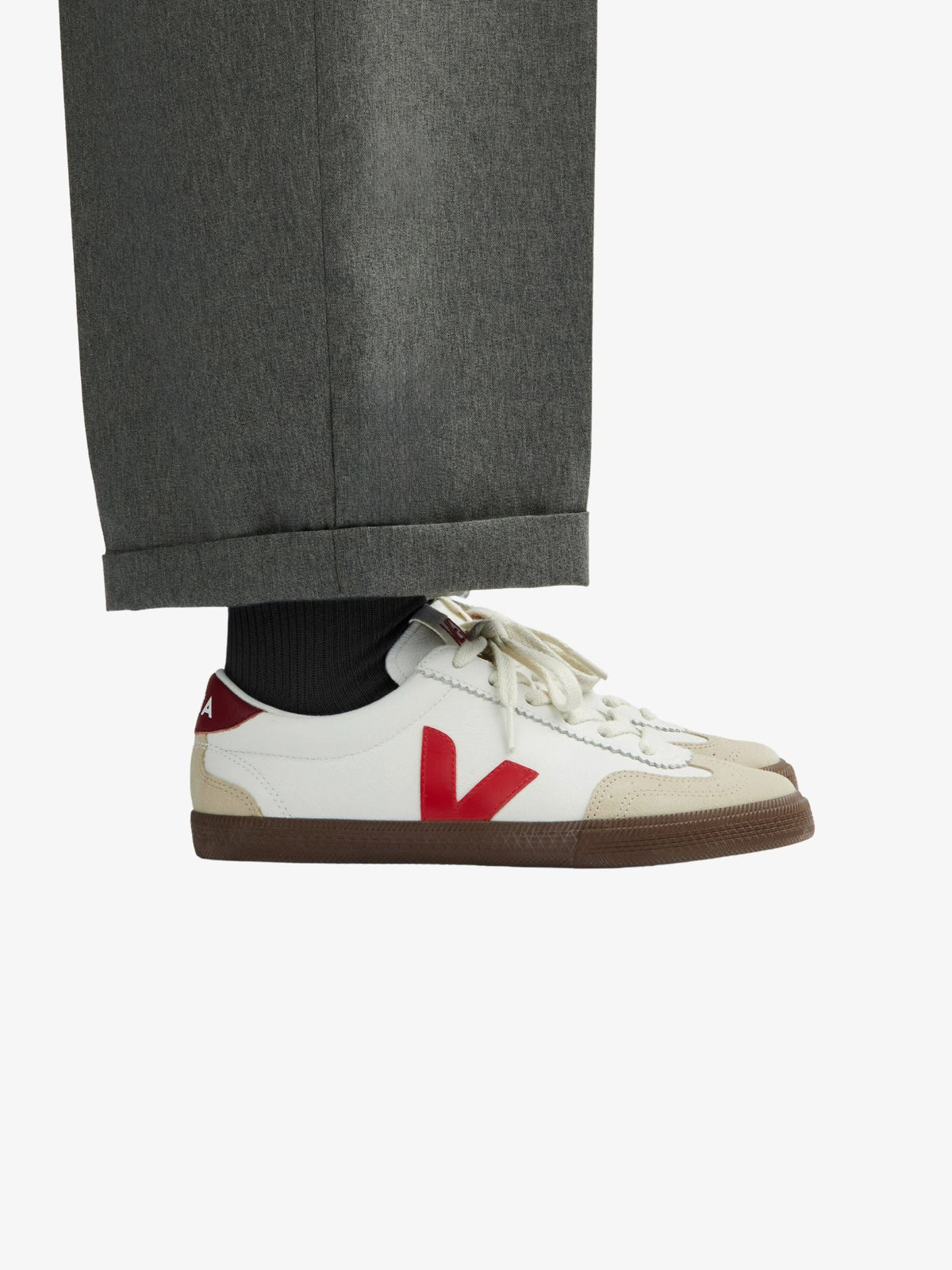 Veja Unisex Volley Leather Shoes | White Pekin Bark