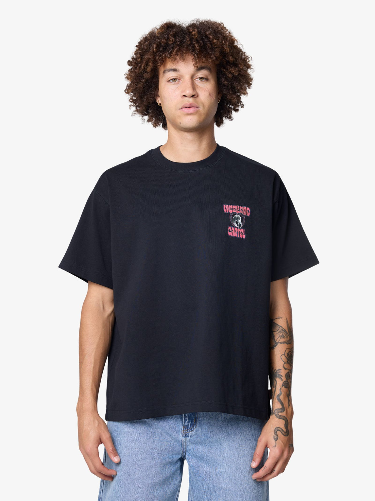 Weekend Cartel Flamingo Tee | BLACK