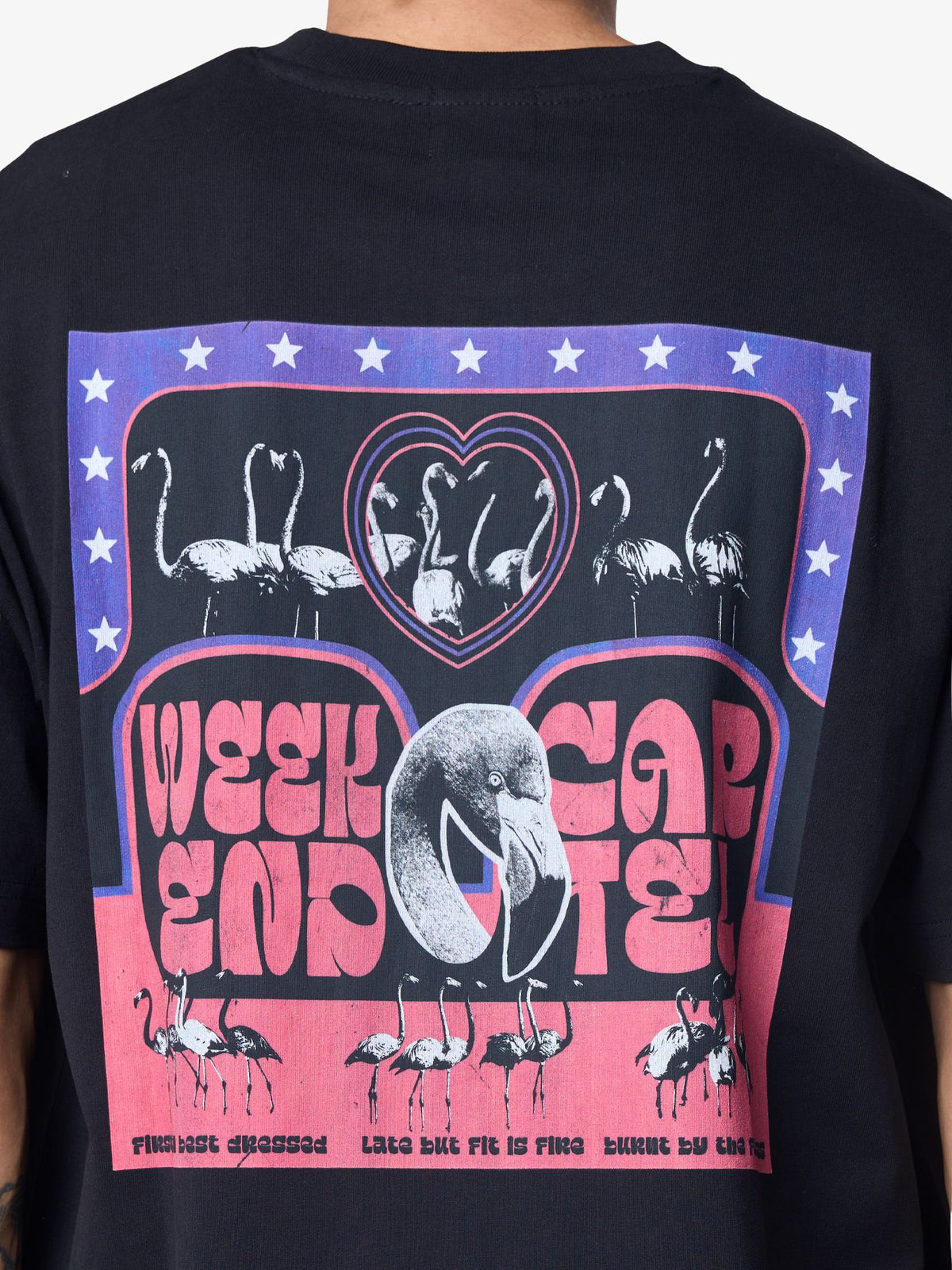 Weekend Cartel Flamingo Tee | BLACK