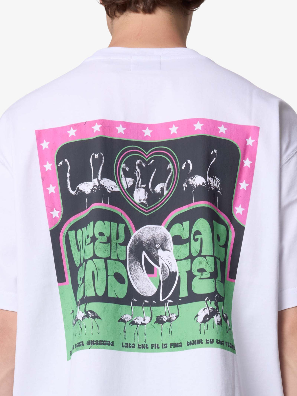 Weekend Cartel Flamingo Tee | WHITE