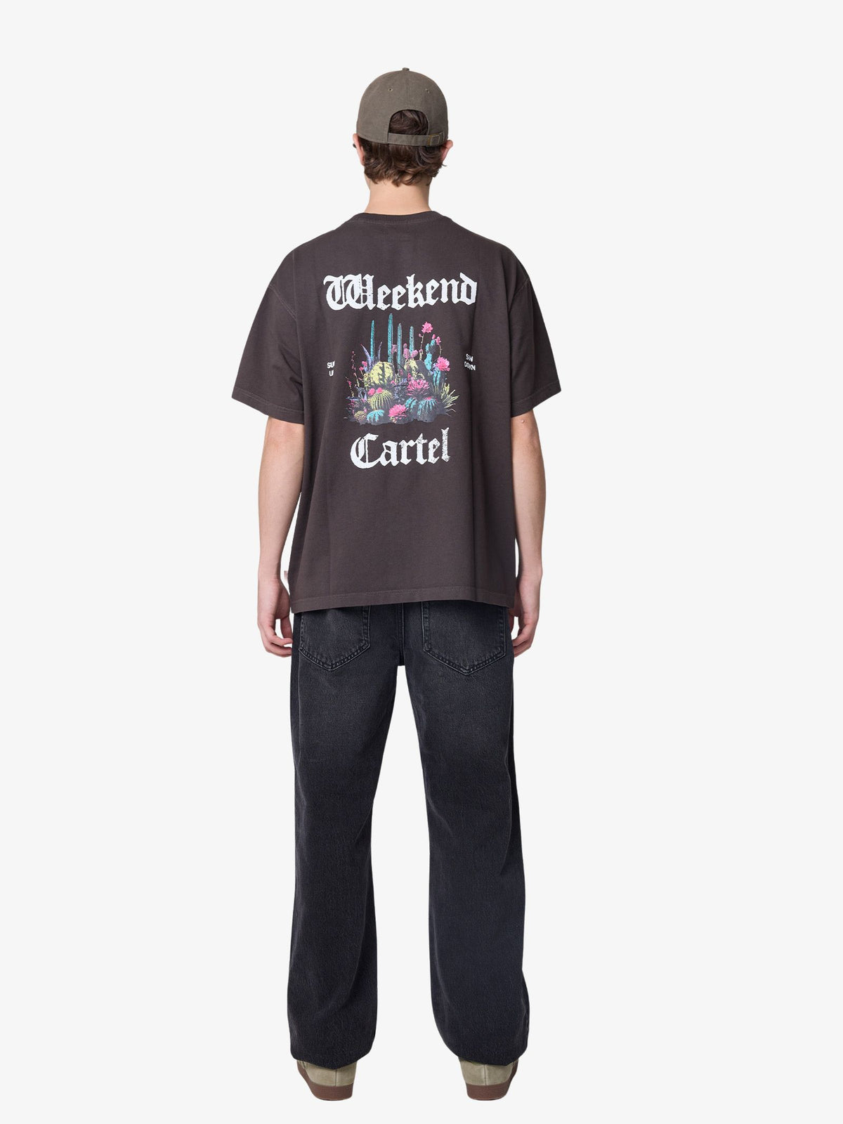 Weekend Cartel Cactus Tee | WASHED BLACK