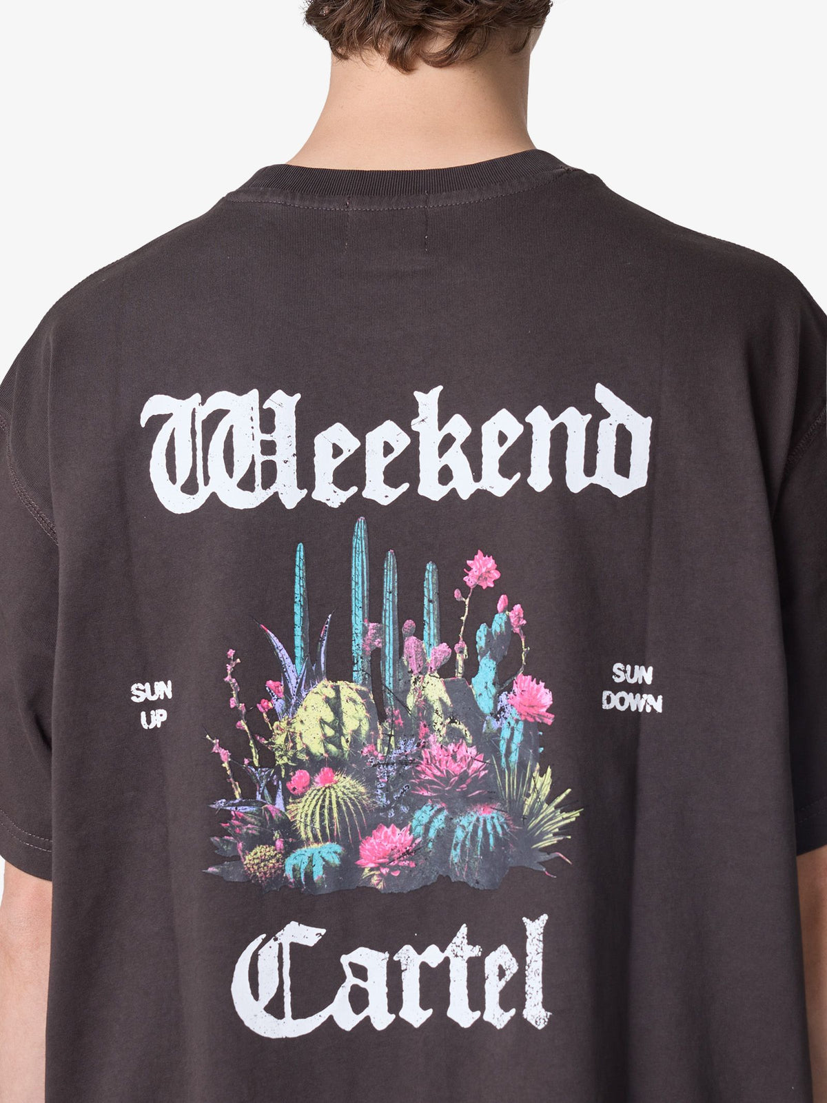Weekend Cartel Cactus Tee | WASHED BLACK