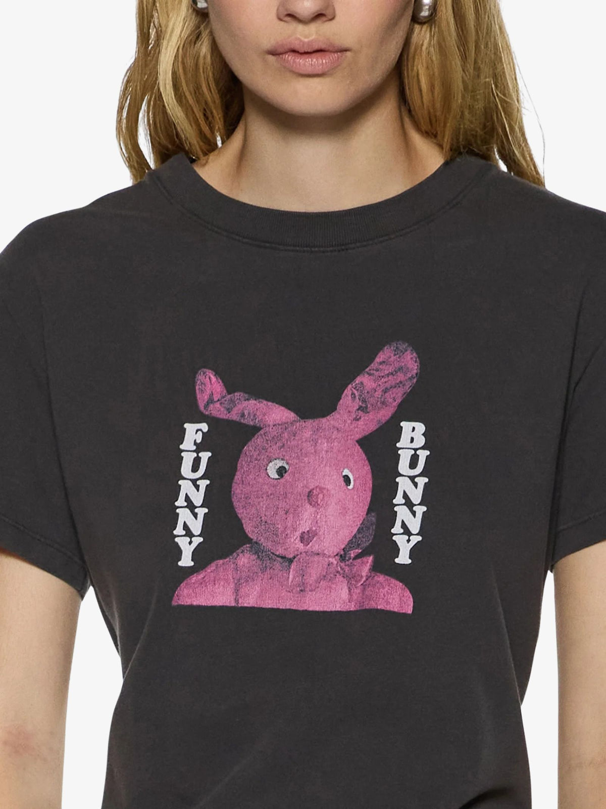 Ksubi Funny Bunny Shrunken Short Sleeve Tee | CHARCOAL