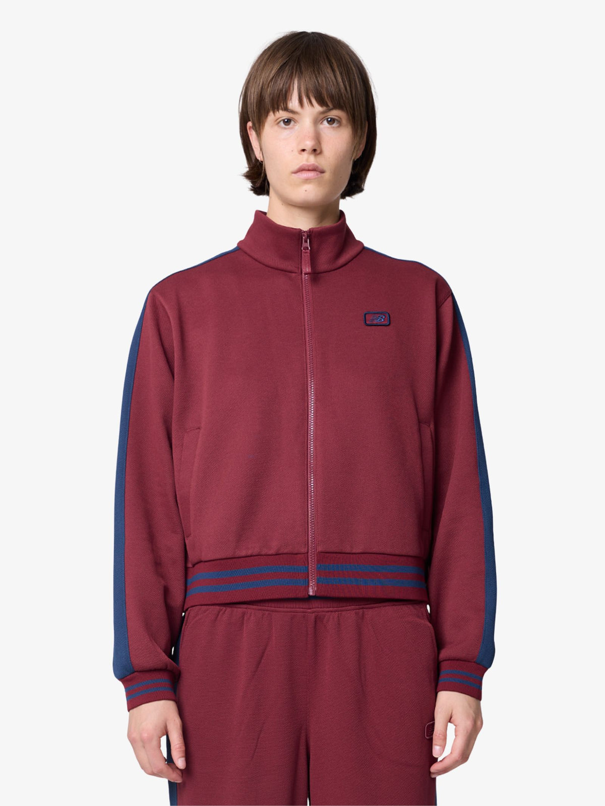 New Balance Post Season Pique Track Jacket | Monarch Burgundy