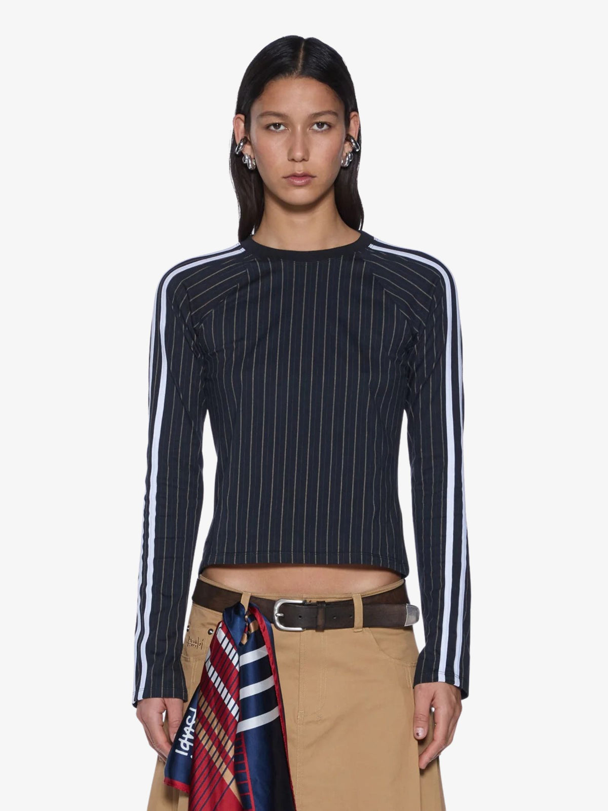 Ksubi Porter Long Sleeve Top | BLACK PINSTRIPE