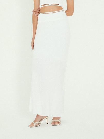 Kalani Midi Skirt in Off White