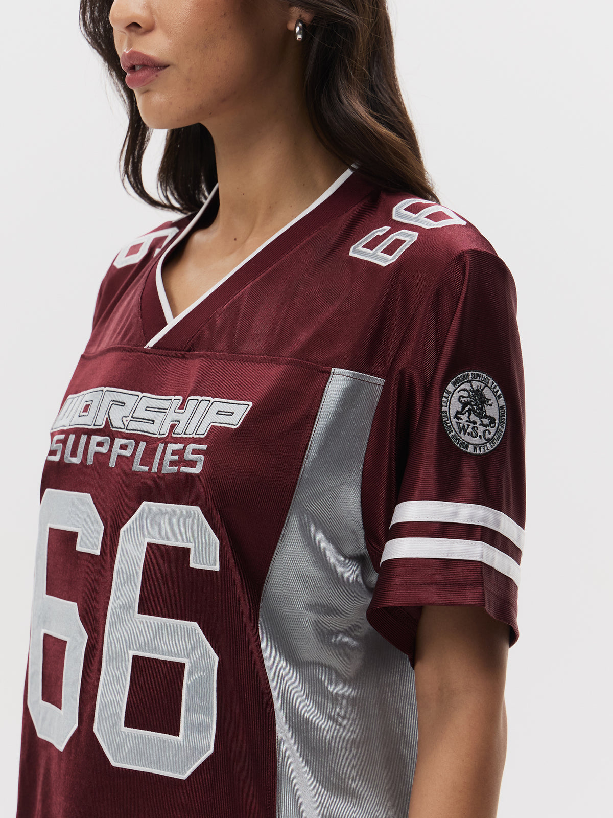 Worship Punter Football Jersey | Wine/ Baby Blue