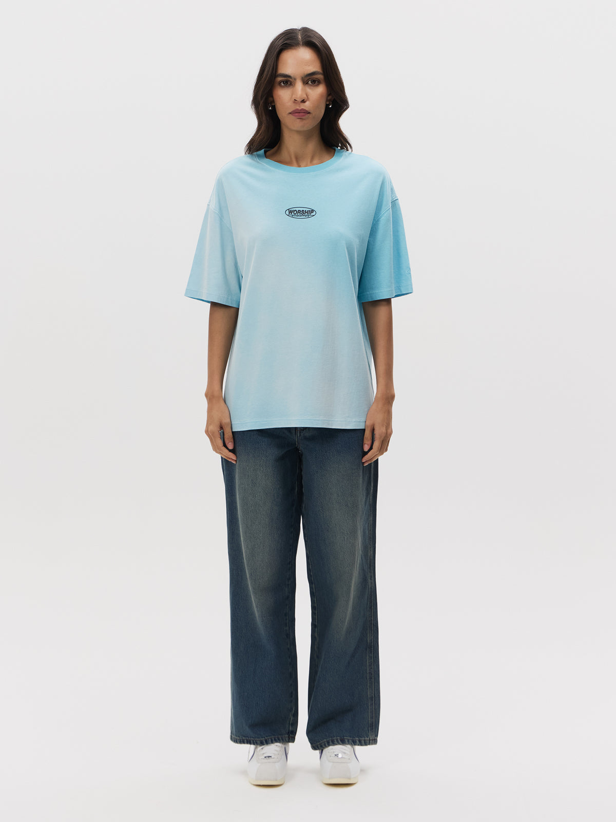 Worship Fresh Air Relaxed Fit Tee | BLUE MINT OMBRE FADE