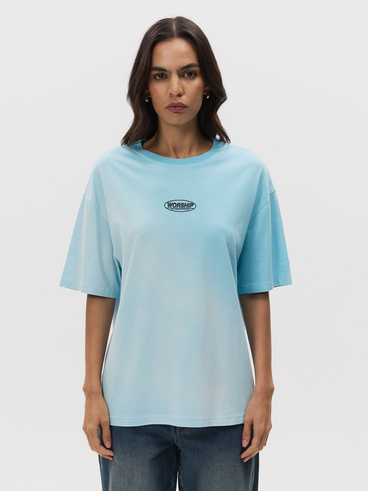 Worship Fresh Air Relaxed Fit Tee | BLUE MINT OMBRE FADE