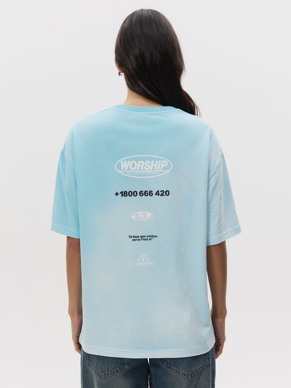 Worship Fresh Air Relaxed Fit Tee | BLUE MINT OMBRE FADE