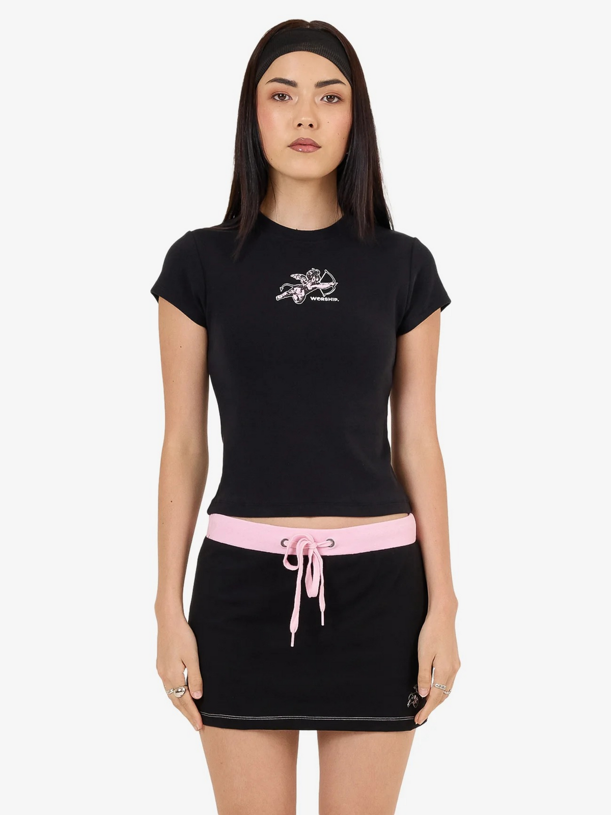 Worship Cherub Cap Sleeve Top | Black