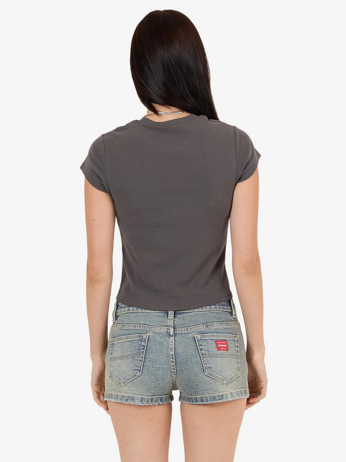 Worship Throws Cap Sleeve Tee | Worn Black