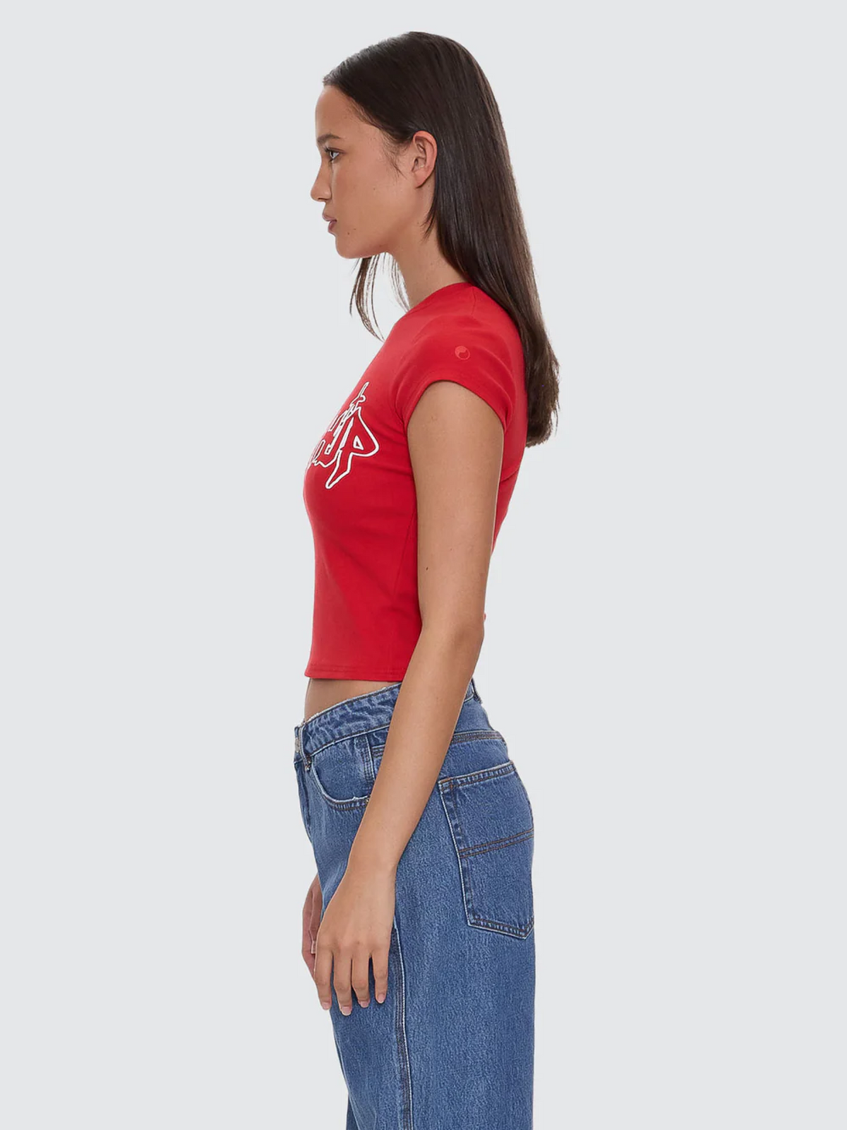 Worship Throws Cap Sleeve Tee | Lucky Red