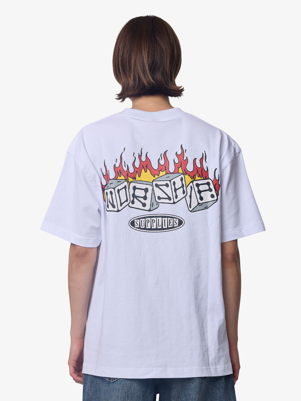Worship Snake Eyes Oversize Fit Tee | White